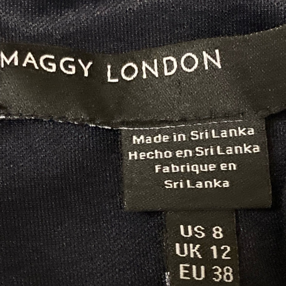 Maggy London Size 8 Black and Multicolor Patterned Dress - Picture 4 of 4